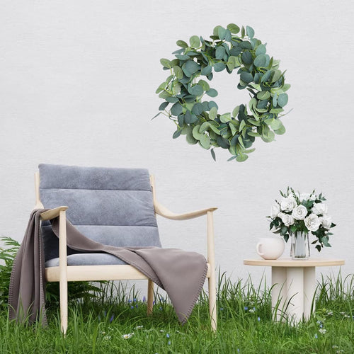 Folrane Artificial Eucalyptus Garland Faux Leaf Silver Dollar Eucalyptus Leaves Vines Handmade Garland Greenery Wedding Backdrop Indoor Outdoor Arch Wall Decoration