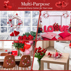 Folrane Spring Valentine Candle Rings, 4 Pcs Tulip Small Mini Wreaths for Indoor Kitchen Cabinets, Easter Candle Rings Wreaths 4 Inch Center, Spring Valentines Day Easter Table Decor