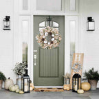 Folrane Fall Wreaths for Front Door Outside, 20 Inch Autumn Pumpkin Sunflower Wreaths with Burlap Bows, Fall Harvest Thanksgiving Wreath for Farmhouse Indoor Outdoor for Home Front Door Porch Fall Decor