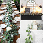 Folrane Artificial Eucalyptus Garland Faux Leaf Silver Dollar Eucalyptus Leaves Vines Handmade Garland Greenery Wedding Backdrop Indoor Outdoor Arch Wall Decoration